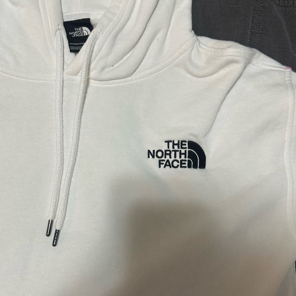 The North Face Cropped white Hoodie